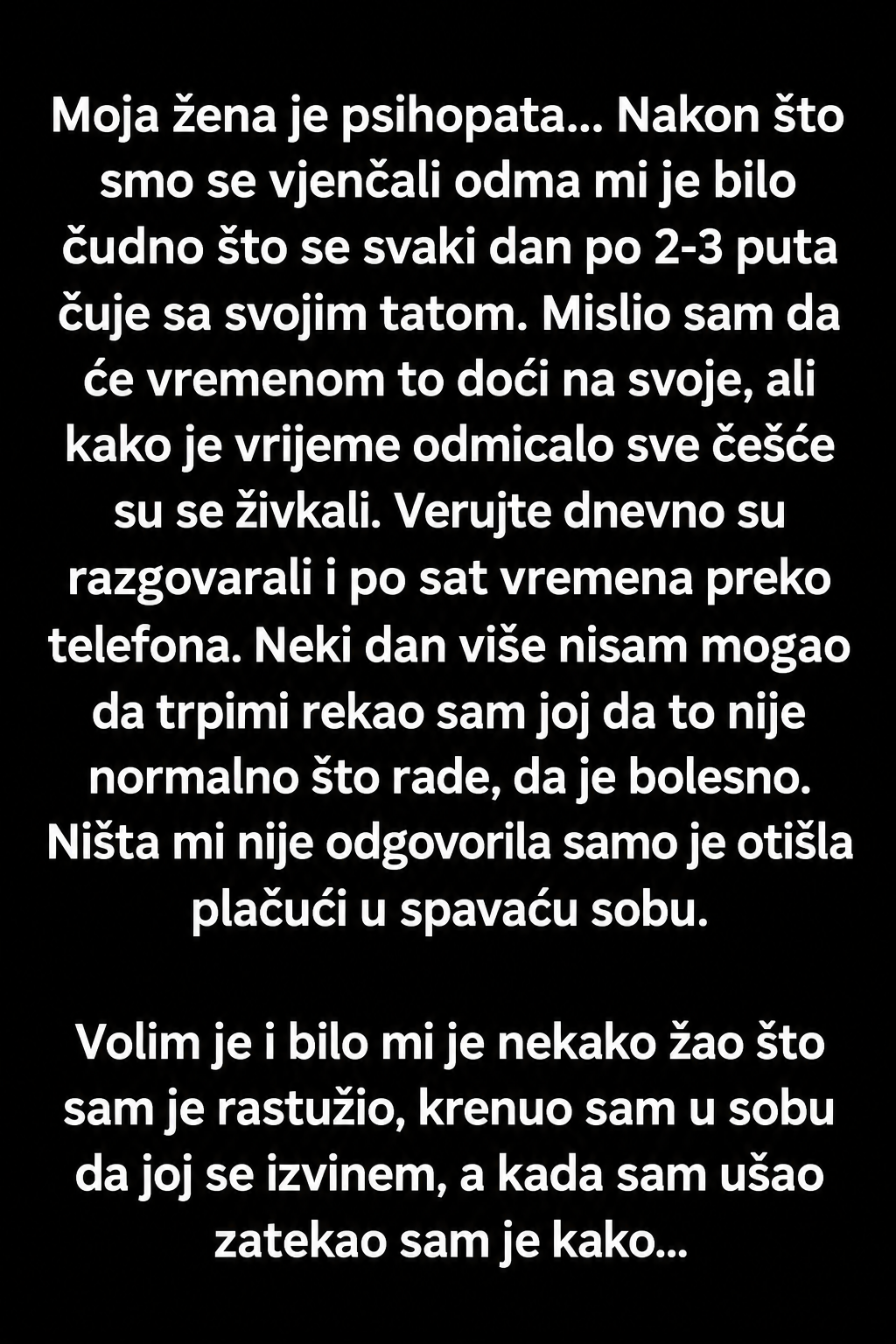 MISLIO JE DA JE ŽENA PREVIŠE VEZANA ZA OCA – A ONDA JE SAZNAO RAZLOG NJIHOVIH SVAKODNEVNIH POZIVA